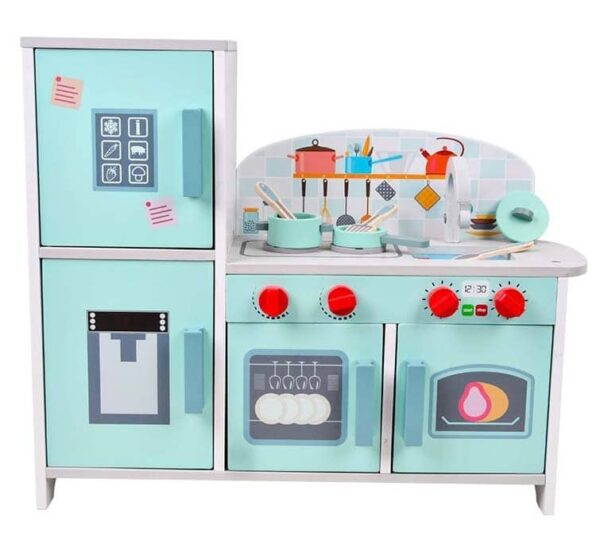 Cuisine Enfant Complète Bois Turquoise