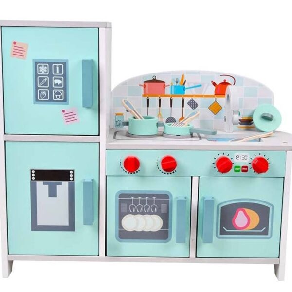Cuisine Enfant Complète Bois Turquoise