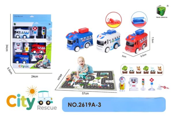 Jeu City Rescue Véhicules Colorés