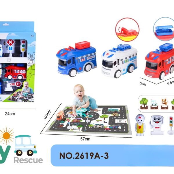 Jeu City Rescue Véhicules Colorés