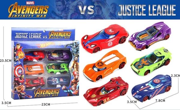 Voitures Avengers et Justice League